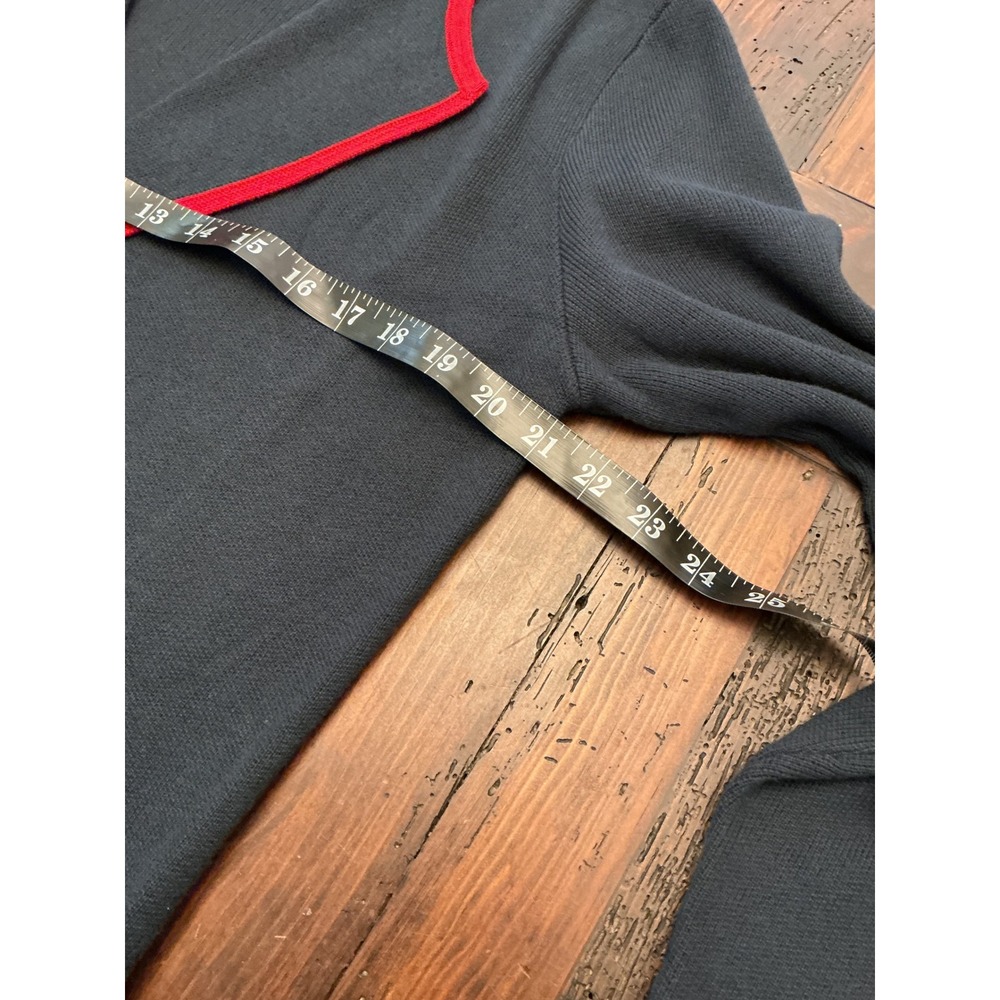 Venus Navy & Red Military Coat Women's Large Long Knit Cardigan Sweater Jacket - Picture 2 of 6